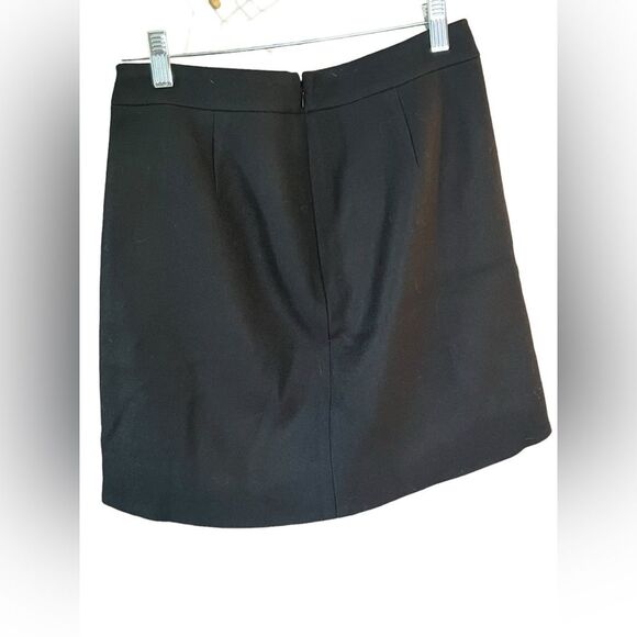 J Crew NWT Ruffle Wool Skirt Double Surge Wool Size 2 Navy - Picture 6 of 8